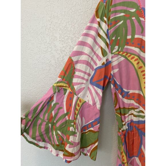 Revolve Maaji Joy Kaftan Beach Coverup Dress Tropical Lightweight Colorful Large - Picture 6 of 11